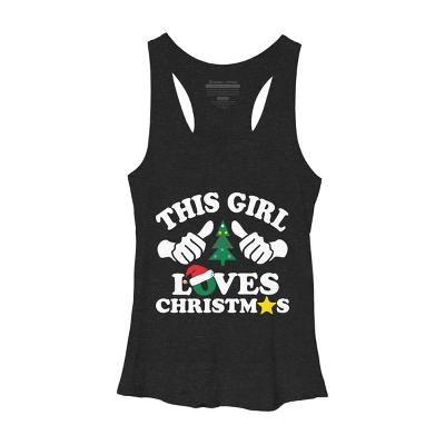 Women's Design By Humans This Girl Loves Christmas Thumbs White Text By Personalized Racerback Tank Top - Image 3