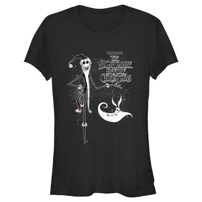 Junior's The Nightmare Before Christmas Jack Skellington Sandy Claws Logo T-Shirt - Image 3
