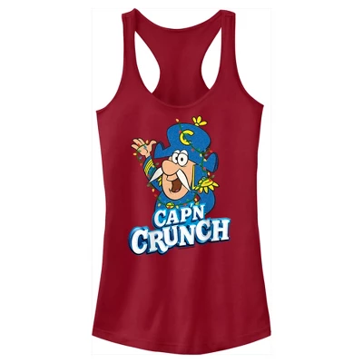 Junior's Cap'n Crunch Christmas Lights Logo Racerback Tank Top - Image 3