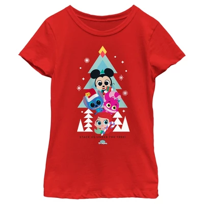 Girl's Disney Doorables Christmas Stack Us Under The Tree T-Shirt - Image 4