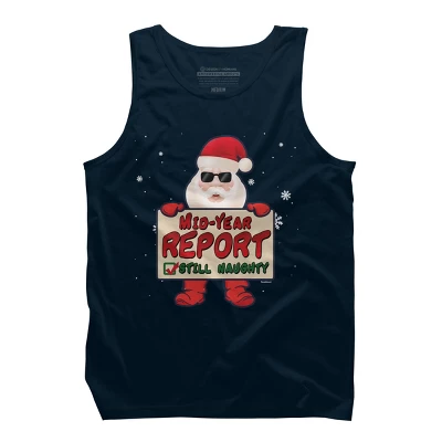 Men's Design By Humans Mid-Year Report Still Naughty Christmas Santa Claus Yuletide Hol By TomGiant Tank Top - Image 5