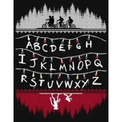 Girl's Stranger Things Christmas Light Message T-Shirt
