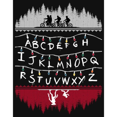 Girl's Stranger Things Christmas Light Message T-Shirt