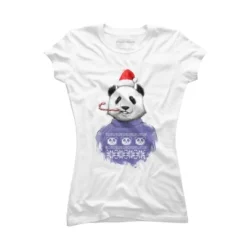 Junior's Design By Humans Christmas Panda By NikKor T-Shirt -Opposuits Store GUEST db1c3265 e27a 4b2a a913 07656b4de227