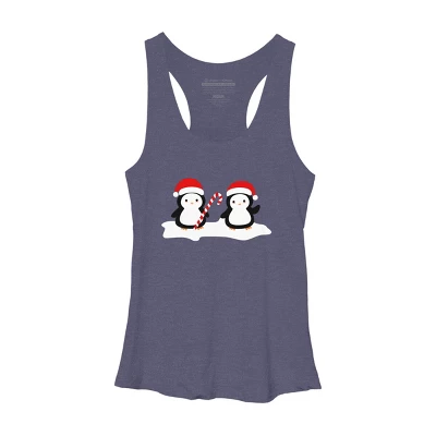 Women's Design By Humans Christmas Penguins Are So Cute By Happinessinatee Racerback Tank Top - Image 4
