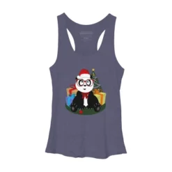 Women's Design By Humans Christmas - Panda Nerd By Adamzworld Racerback Tank Top -Opposuits Store GUEST dbbef50a 8df3 4080 8e26 dcfd04047eb7