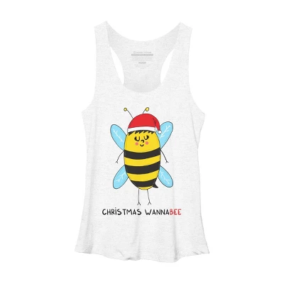 Women's Design By Humans Christmas WannaBEE By Adrianserghie Racerback Tank Top - Image 3