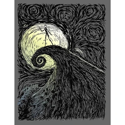 Junior's The Nightmare Before Christmas Jack Skellington Spiral Hill Painting T-Shirt