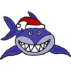 Men's Design By Humans Funny Christmas Shark In Santa Hat By SmileToday Tank Top