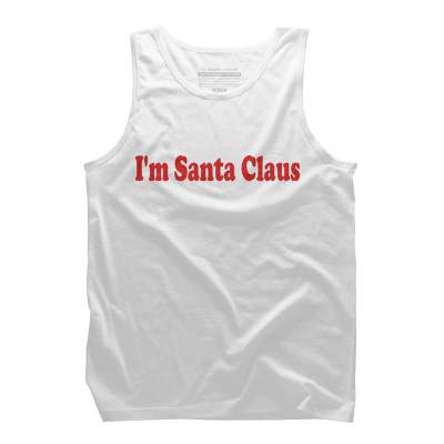 Men's Design By Humans Christmas I'm Santa Claus Text By BenX Tank Top - Image 5