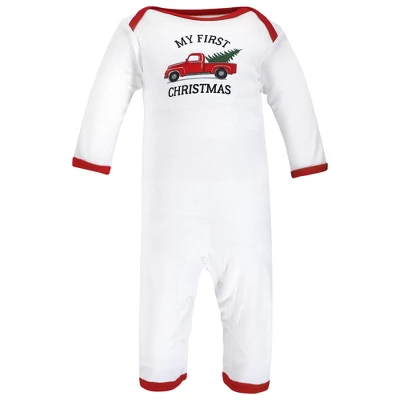 Hudson Baby Unisex Baby Cotton Coveralls, Christmas Tree - Image 2