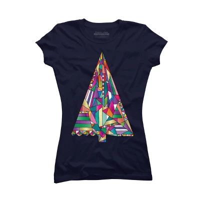 Junior's Design By Humans Christmas Tree Abstract By Xgdesign T-Shirt - Image 5