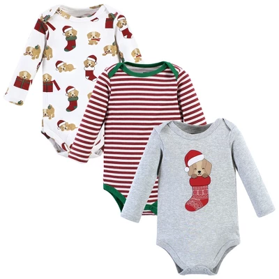 Hudson Baby Unisex Baby Cotton Long-Sleeve Bodysuits, Christmas Dog - Image 5