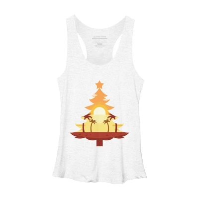 Women's Design By Humans Christmas In July Tree Sunset By Destiny29 Racerback Tank Top - Image 5