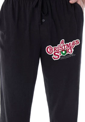 A Christmas Story Men's Classic Film Logo Loungewear Pajama Pants Black - Image 2