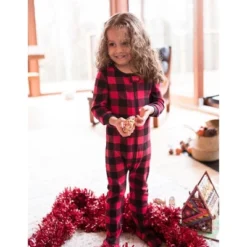 Leveret Footed Cotton Plaid Christmas Pajama