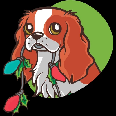 Junior's Design By Humans Super Cute Dog Paws Print Christmas Tree T-Shirt By Rasok T-Shirt