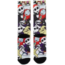 Disney Nightmare Before Christmas Jack Sally Oogie Boogie Character Sublimated Crew Sock