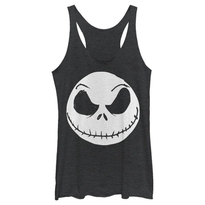 Women's The Nightmare Before Christmas Halloween Jack Skellington Big Face Racerback Tank Top - Image 3