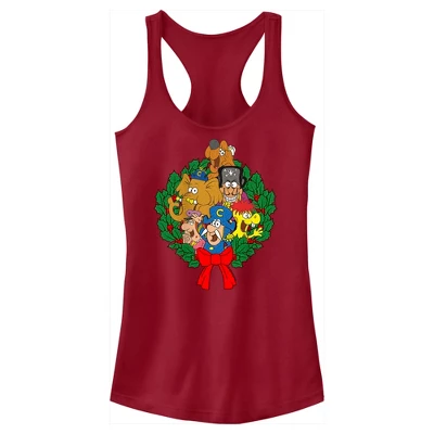 Junior's Cap'n Crunch Christmas Crew Wreath Racerback Tank Top - Image 3