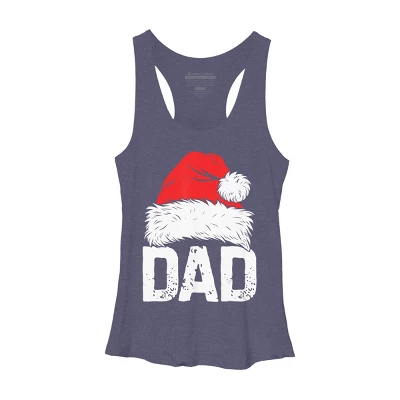 Women's Design By Humans Dad Santa Christmas By NekoShop Racerback Tank Top - Image 4