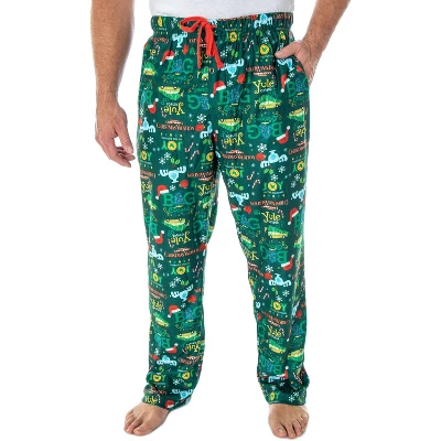 National Lampoon's Christmas Vacation Men's Allover Print Pajama Pants Green - Image 5