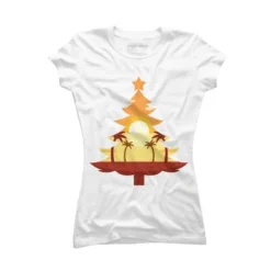 Junior's Design By Humans Christmas In July Tree Sunset By Destiny29 T-Shirt -Opposuits Store GUEST f51a5817 7443 4bc3 9685 2c8e2829e09b