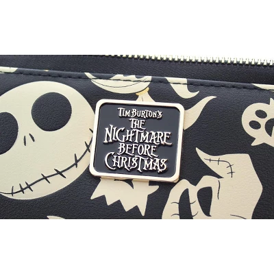 Disney Nightmare Before Christmas Jack Skellington Zero Oogie Boogie Zip Wallet Black - Image 3