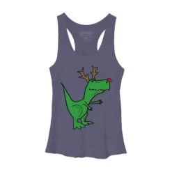 Women's Design By Humans Cool Funny Christmas T-Rex Dinosaur With Antlers By SmileToday Racerback Tank Top -Opposuits Store GUEST f66915f3 fc58 40db a759 a388bee95bd9