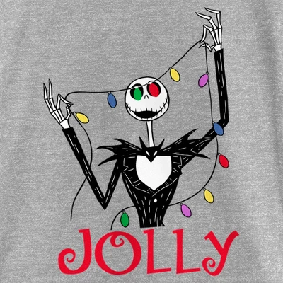 Girl's The Nightmare Before Christmas Jack Jolly Christmas Lights T-Shirt