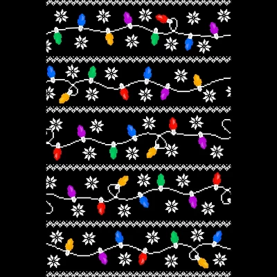 Women's Design By Humans Christmas Garland Lights Retro Pixel Pattern By R4Design Racerback Tank Top