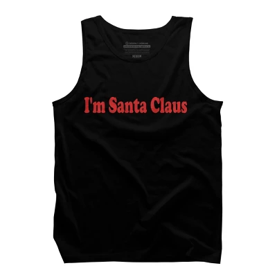 Men's Design By Humans Christmas I'm Santa Claus Text By BenX Tank Top - Image 4