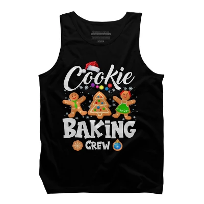 Men's Design By Humans Cookie Baking Crew Christmas By NekoShop Tank Top - Image 4