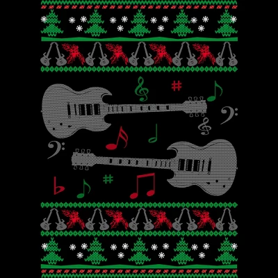Men's Design By Humans Guitar Christmas By Sophialada Tank Top