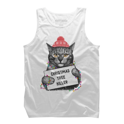 Men's Design By Humans Christmas Tree Killer By Kodamorkovkart Tank Top - Image 6