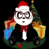 Junior's Design By Humans Christmas - Panda Nerd By Adamzworld T-Shirt