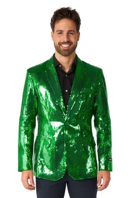Suitmeister Men's Christmas Blazer - Sequins Green - Image 3