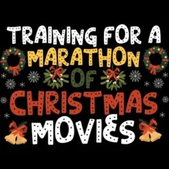 Women's Design By Humans Training For A Marathon Of Christmas Movies By Thingsandthings Racerback Tank Top