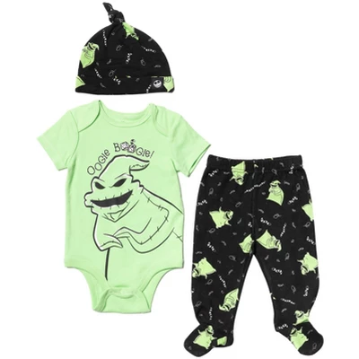 Disney Nightmare Before Christmas Zero Oogie Boogie Jack Skellington Baby Bodysuit Pants And Hat 3 Piece Outfit Set Newborn To Infant - Image 9