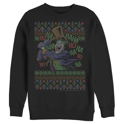 DC COMICS Men's Batman Ugly Christmas Joker Ha Ha Sweatshirt - Image 2